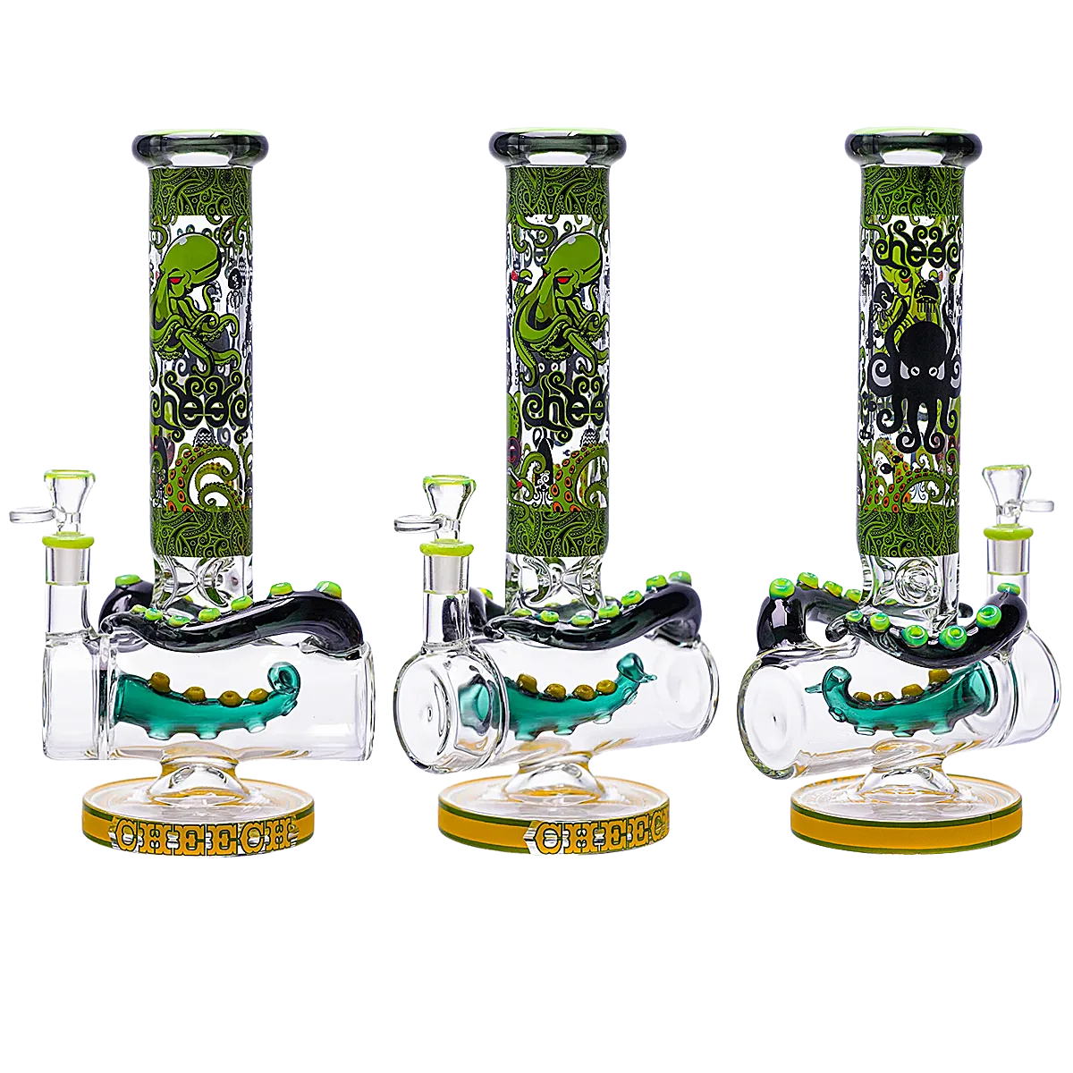Cheech Octopus Tentacles Themed With Inline Tentacle Perc Waterpipe (CHE-415) | 15 inches | Assorted Colors product image